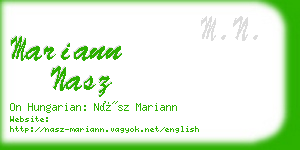 mariann nasz business card